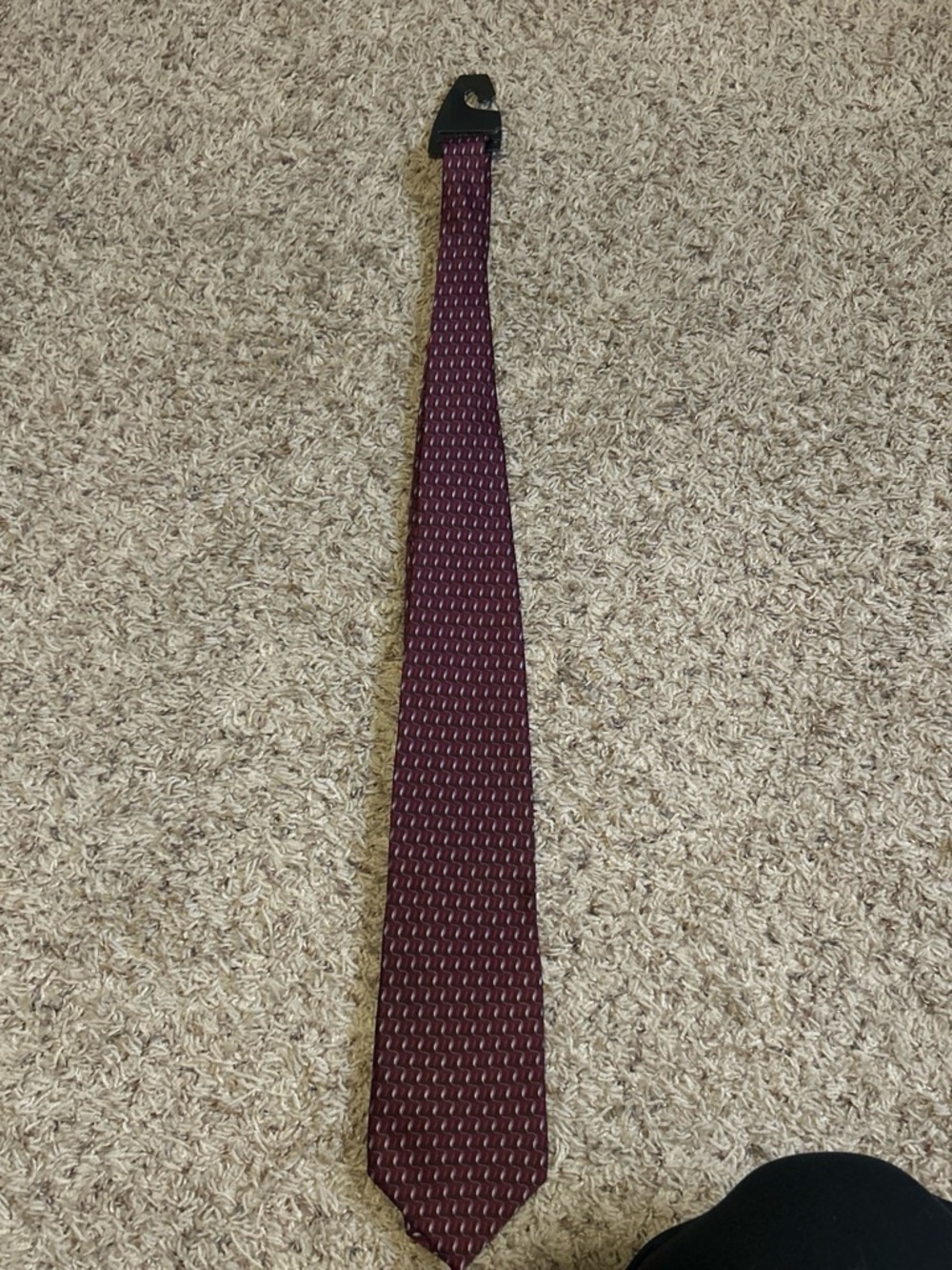 Geoffrey Beene Maroon Patterned Silk Tie